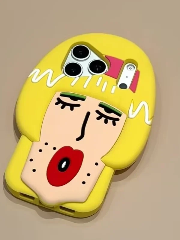 Cartoon Abstract Red Lip Silicone Phone Case Full Cover for iPhone 17 pro Max  17 pro Women's Soft Protective  16 p...