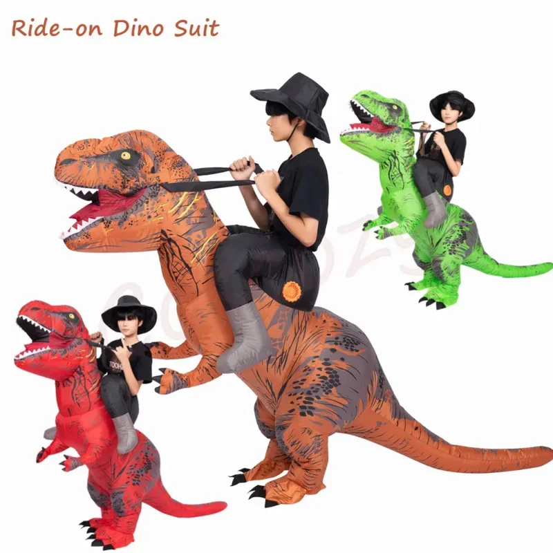 Dinosaur Inflatable Suit Adult Ride On Dino Costumes Cosplay Fancy Dress Riding T-Rex Blow Up Outfit Performance Carnival Pr MN8