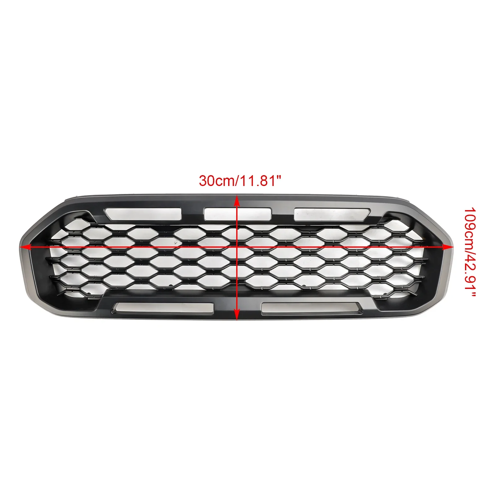 

X-T Front Bumper Grill Grille Fit for Ford Ranger T8 2019 2020 2021 2022 2023 Black