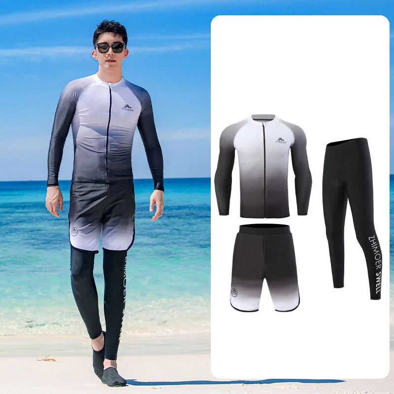 Rash Guards kobiety mężczyźni 3-5 sztuk/zestaw z długim rękawem topy + spodnie pełne stroje kąpielowe Surfing kostiumy kąpielowe Rashguards