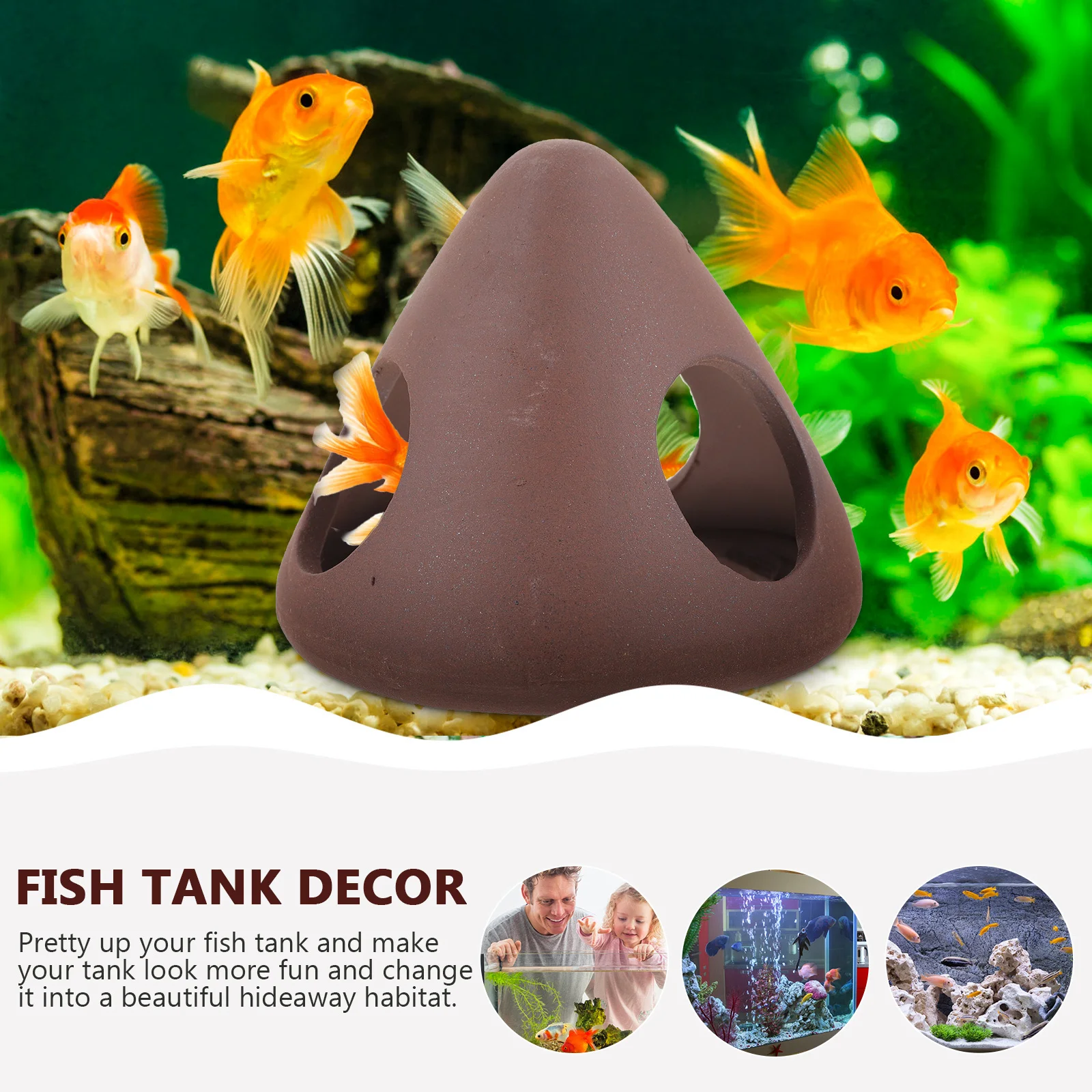 

Ceramic Fish Cave for Betta Shrimp Hideout Aquarium Decor Safe Non-Toxic Vivid Craftsmanship Desktop Landscaping Accessory
