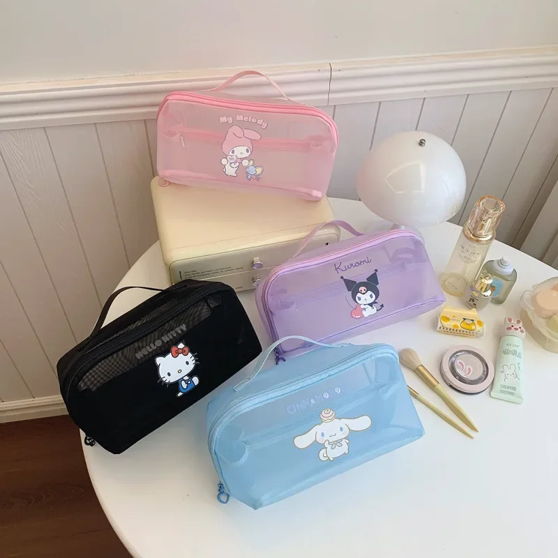 

Hello Kitty Cute Cosmetic Bags Sanrio Storage Box Kawaii Toiletry Pouch Make Up Case Lipstick Bag Makeup Purse Organizer Zipper