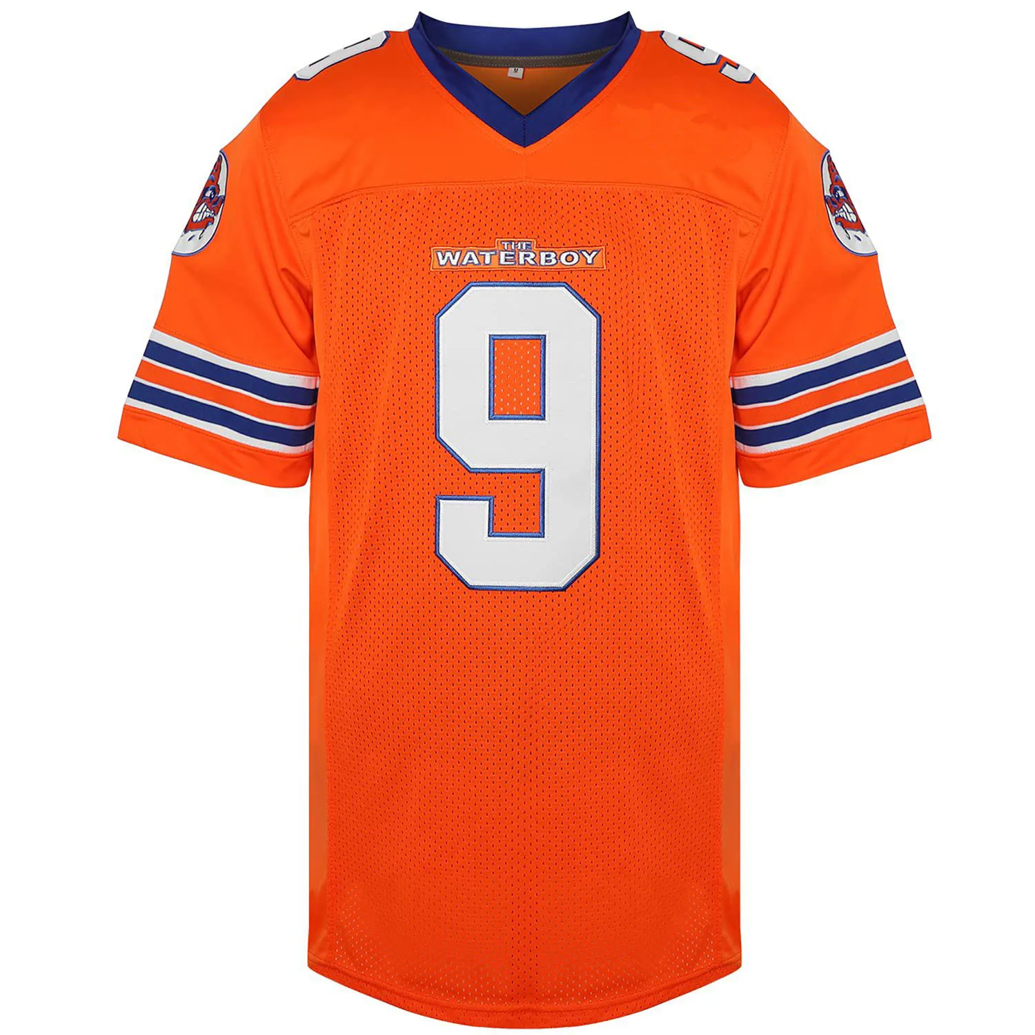 The Waterboy Movie Football #9 Bobby Boucher White Orange Jersey Stitched