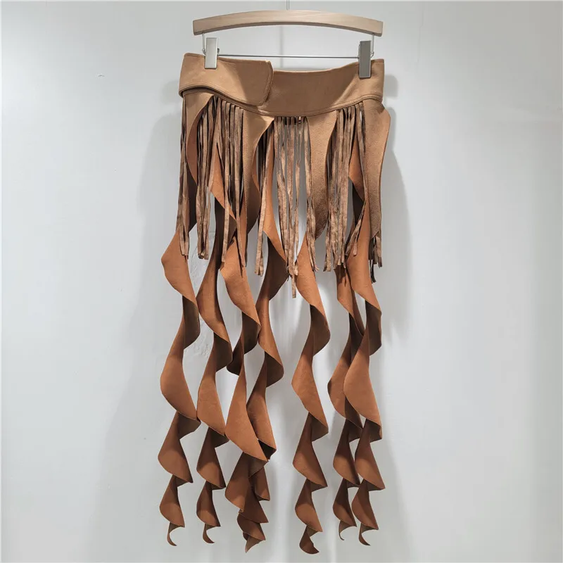 ANJY Herbst Neue Frauen American Western Cowboy Hot Girl Hippie Stil Mode Jeans Wellenförmige Quaste Band Trend Gürtel Bund A11009