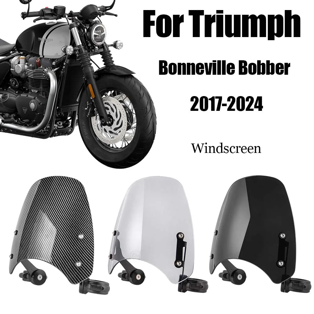 

For Triumph Bonneville Bobber Motorcycle Windshield Windscreen Wind Shield Deflector bracket Accessories 2017-2024