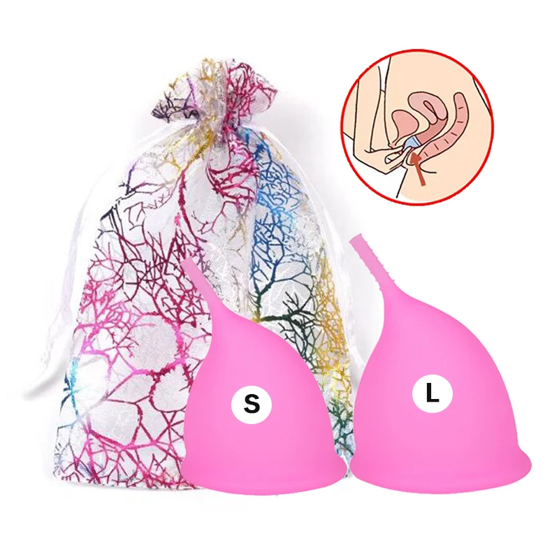 2PCS Menstrual Cup Women Period Collector Feminine Hygiene Copa Menstrual de Silicone Medical Reusable Menstruation Bowl