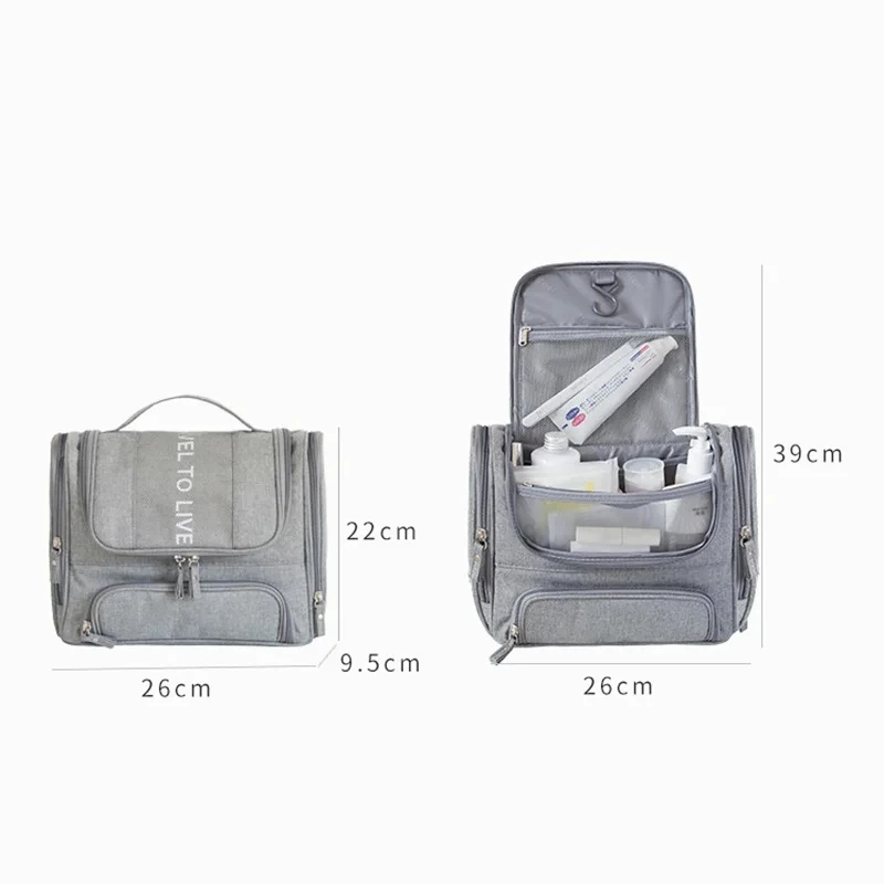 Waterproof Men Hanging Cosmetic Bag Travel Organizer Makeup Bag for Women Necessaries Make Up Case Wet Dry Wash Toiletry Bag