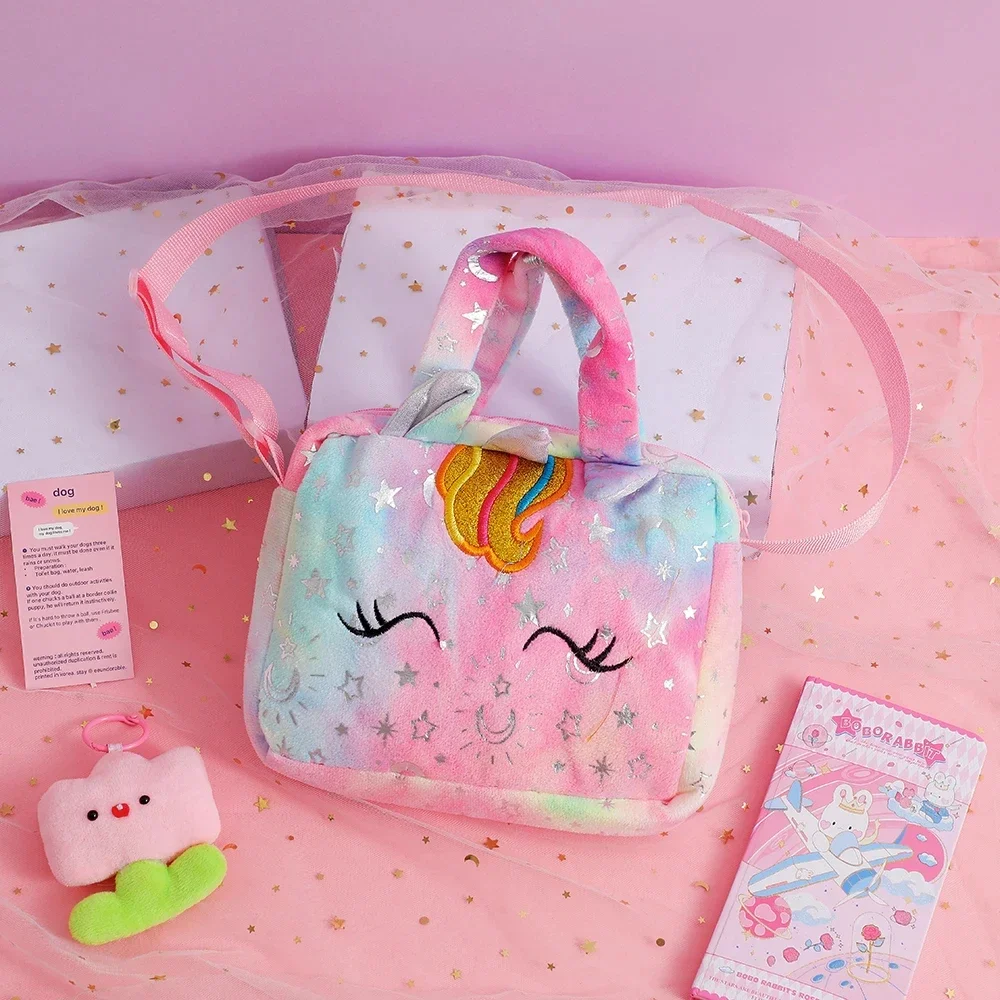 Cute Unicorn Plush Crossbody Bag for Kids - usage example