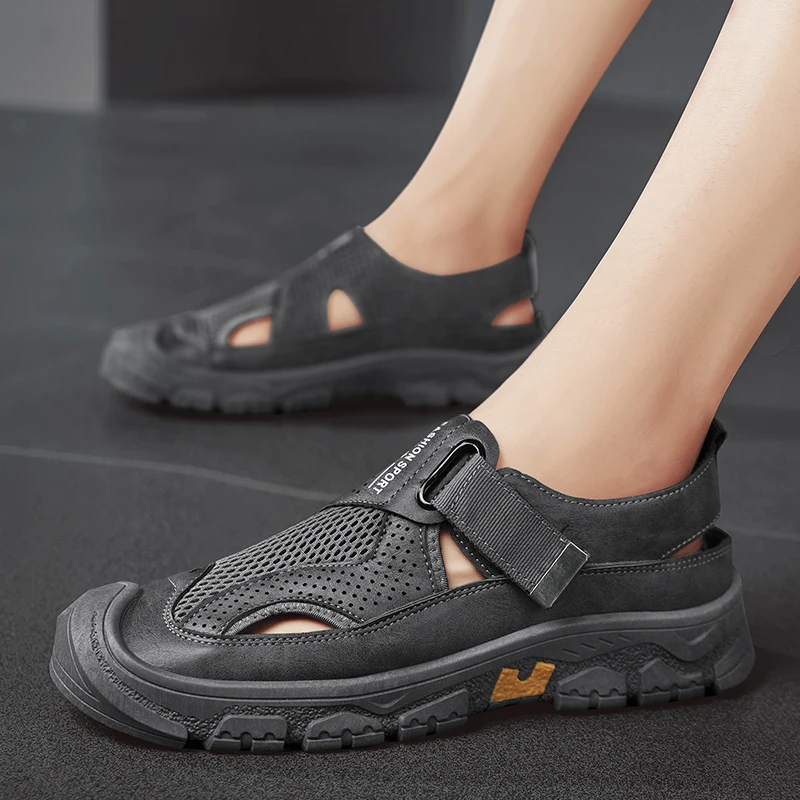 The Best Selling Product of Men's Casual Sandals In The Summer of Outdoor Boys' Flat Bottom Non Slip Breathable Luxury Designer