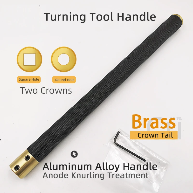 Wood Turning Tools Knife Handle Aluminum Alloy Lathe Turning Tool Kit Handheld Wood Spinning Aluminum Alloy Handle Brass