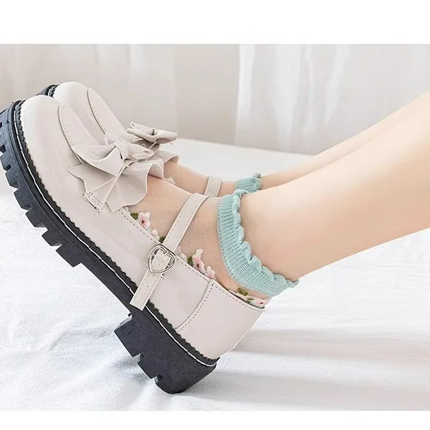 10 Stück Transparente Blumen-Knöchelsocken, Rüschenrand Atmungsaktive Netzsocken für den Täglichen Sommergebrauch, Lässige & Niedliche Fußbekleidung für Frauen & Mädchen – Detail 4