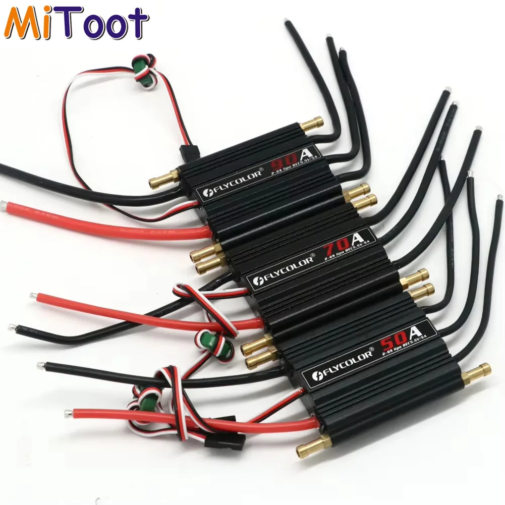 

Flycolor 50/70/ 90/120/150A Brushless ESC Speed Controller with Progaming Card Support 2-6S Lipo BEC 5.5V/5A for RC Boat