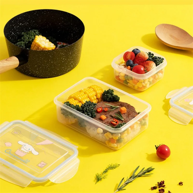 Sanrio Series Pudding Dog Cinnamon Dog Melody Bento Box with Four Side BucklesCute Lunch Box Large Capacity