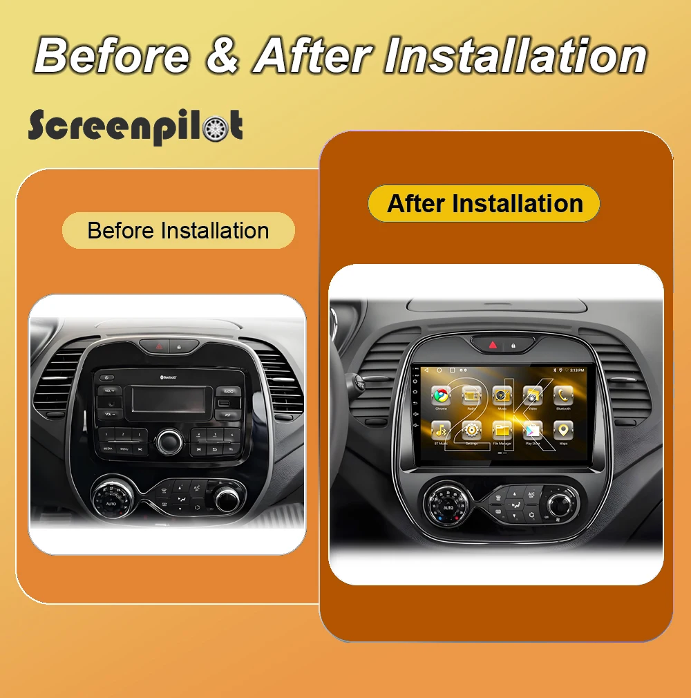 Android 16 Car Radio For Renault Captur CLIO Samsung QM3 2011 2012 - 2018 2K QLED Multimedia Video Player Navigation GPS NO 2DIN