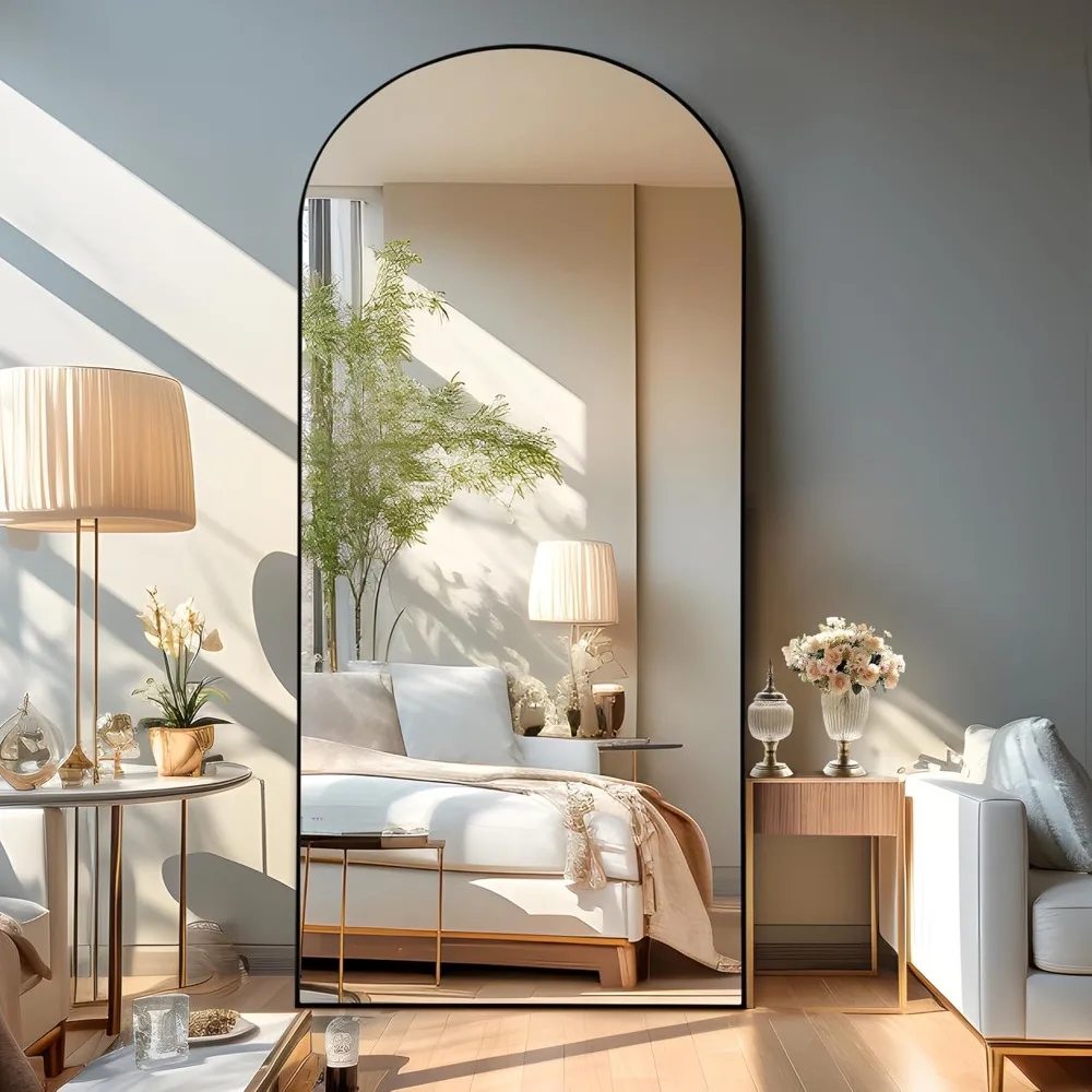 

NicBex Oversized Full-Body Mirror, Large Arched Full Length Mirror with Stand, 76"x35" Aluminum Alloy Frame Oversized Floor Mirr