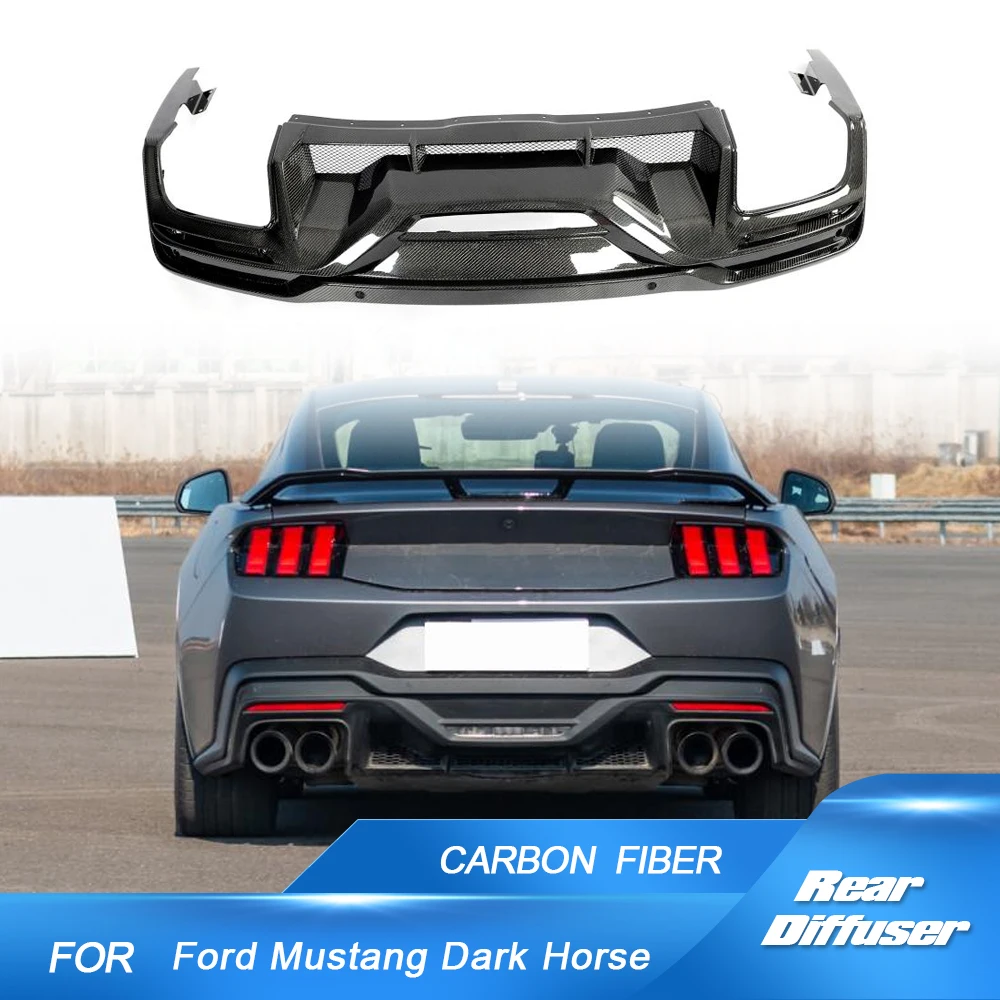 Real Carbon Fiber Car Rear Bumper Diffuser Spoiler For Ford Mustang Dark Horse 2024 Rear Bumper Protection Body Kits Rear Lip