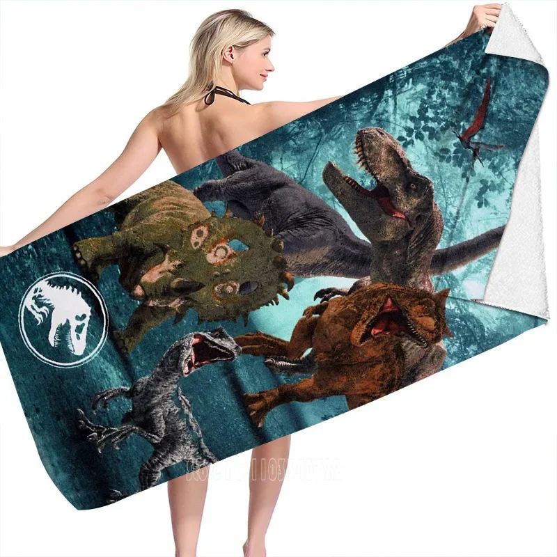 

TV Anime Jurassic World 3 Dinosaurs Boys Bath Towels Microfiber Beach Swimming Towel Decor for Adults Kids Gift 75x150cm