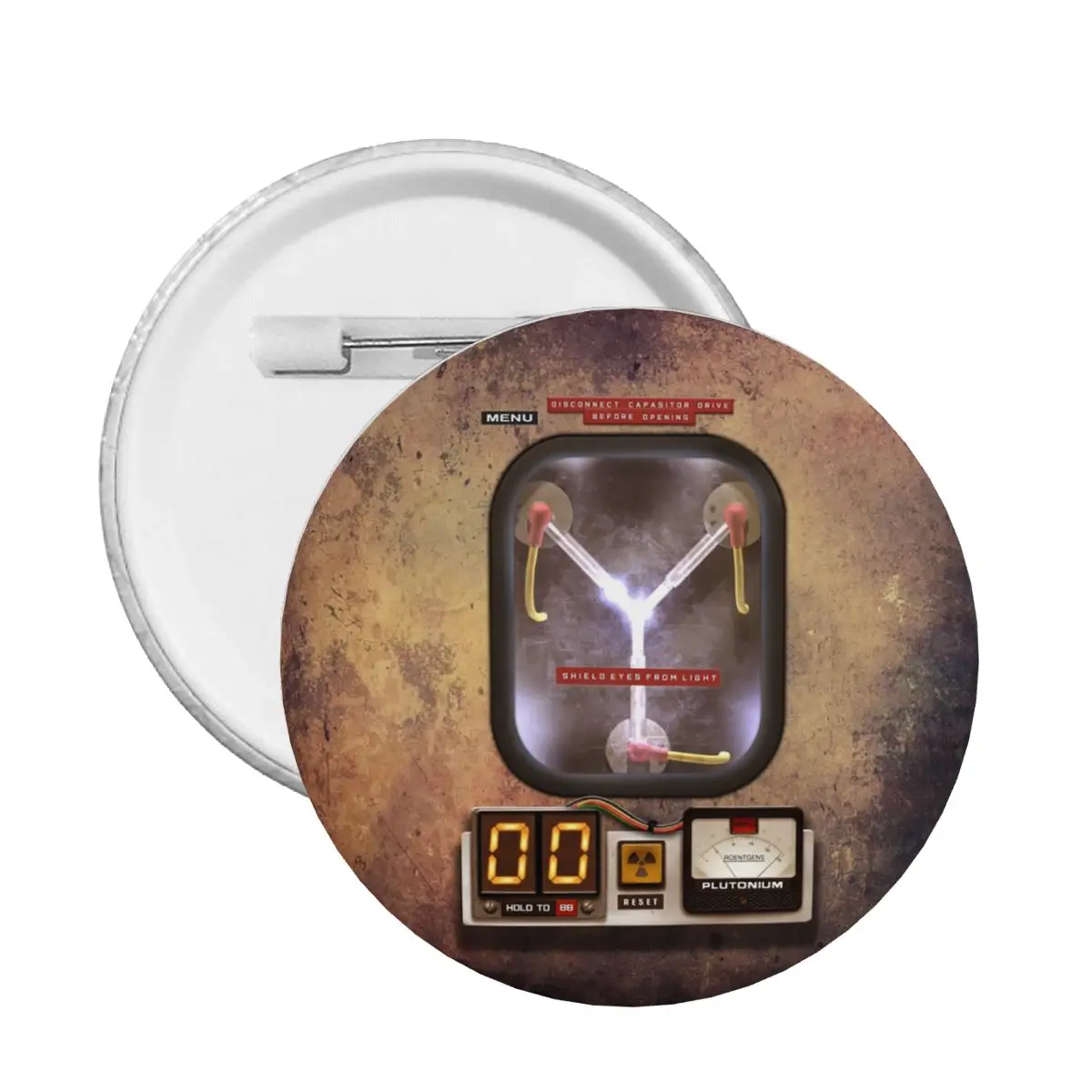 Steampunk Rustic Flux Capacitor Pin Badge Back To The Future Clothes Pinback Buttons Brooches Friends Gift