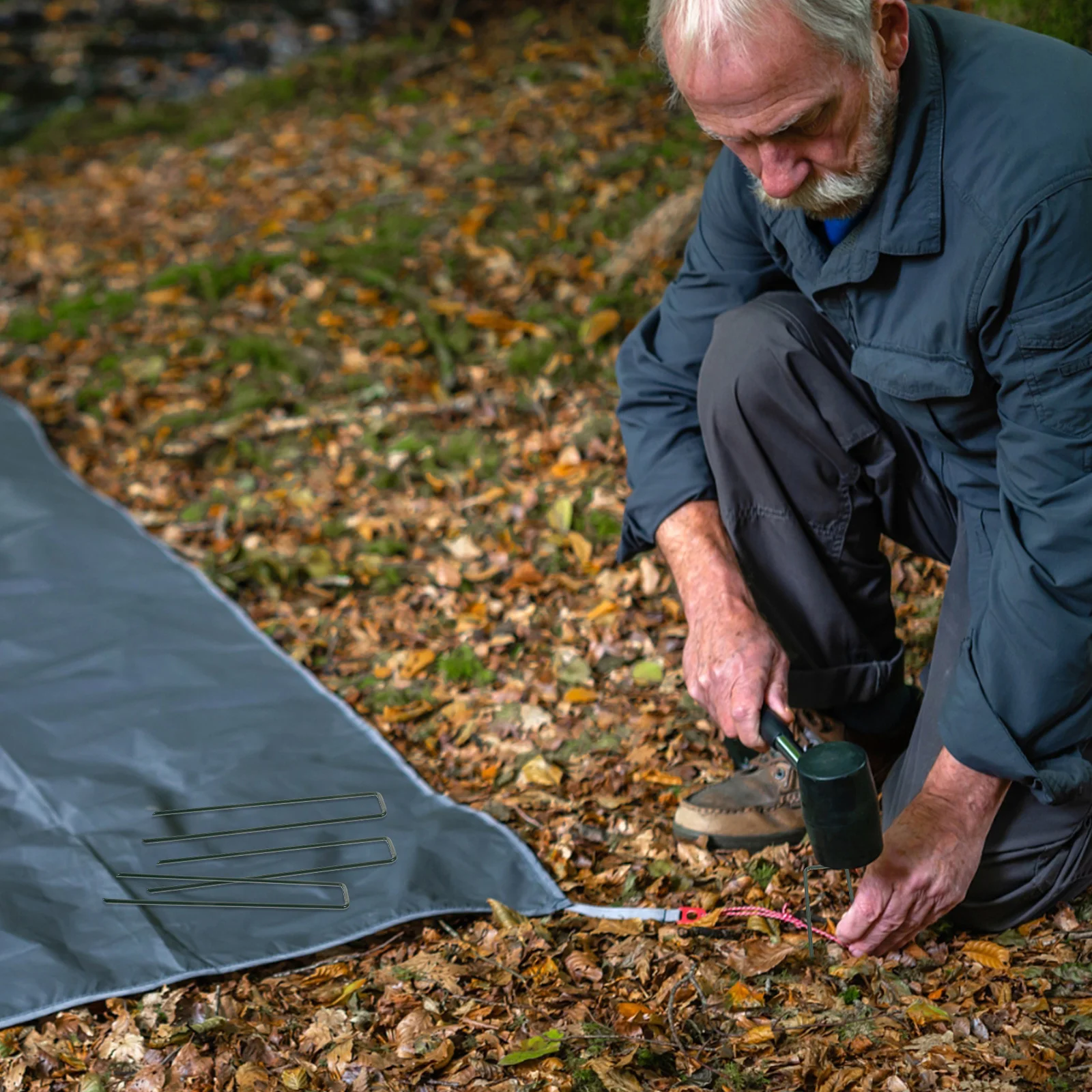 

30Pcs Heavy Duty Turf Stakes Green U Shaped Garden Stakes for Camping Tent Trampoline Landscape