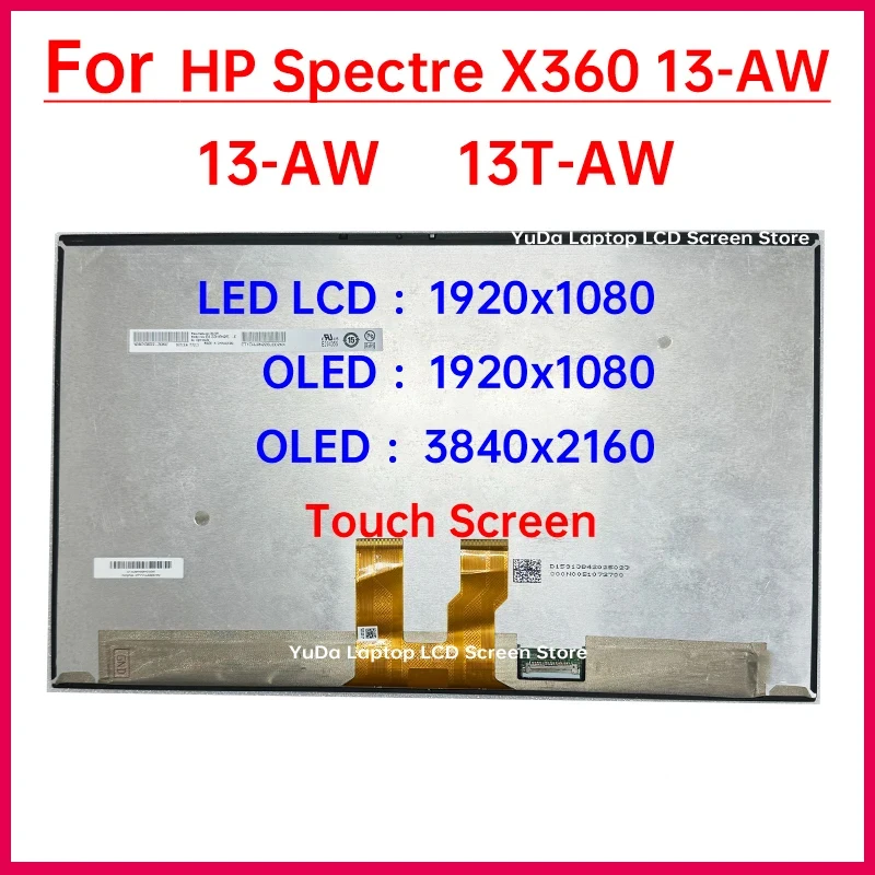 

13,3-дюймовый сенсорный ЖК-экран для ноутбука HP Spectre X360 13-AW 13T-AW, сменный преобразователь дисплея в сборе 1920x1080/3840x2160 OLED