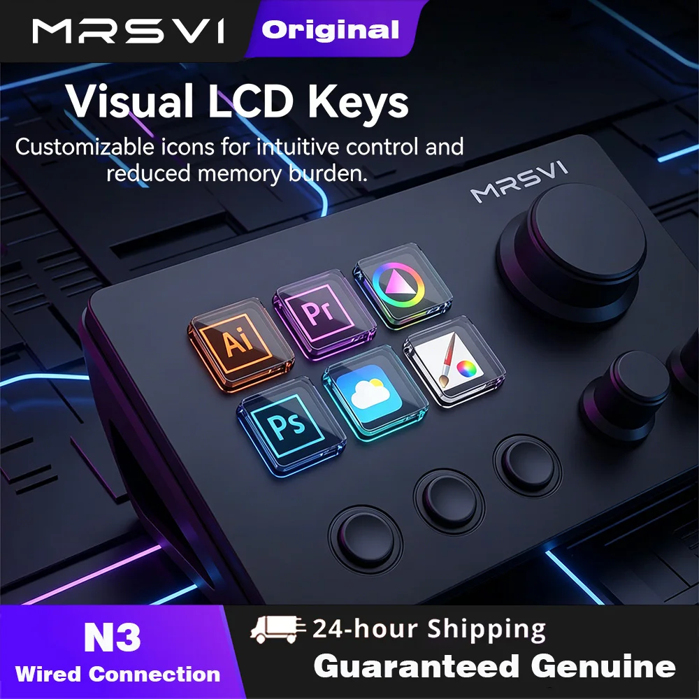 MRSVI N3 Programmable Macro Mini Keyboard | Desktop Console Panel Controller with Custom Buttons for Multiple Scenarios