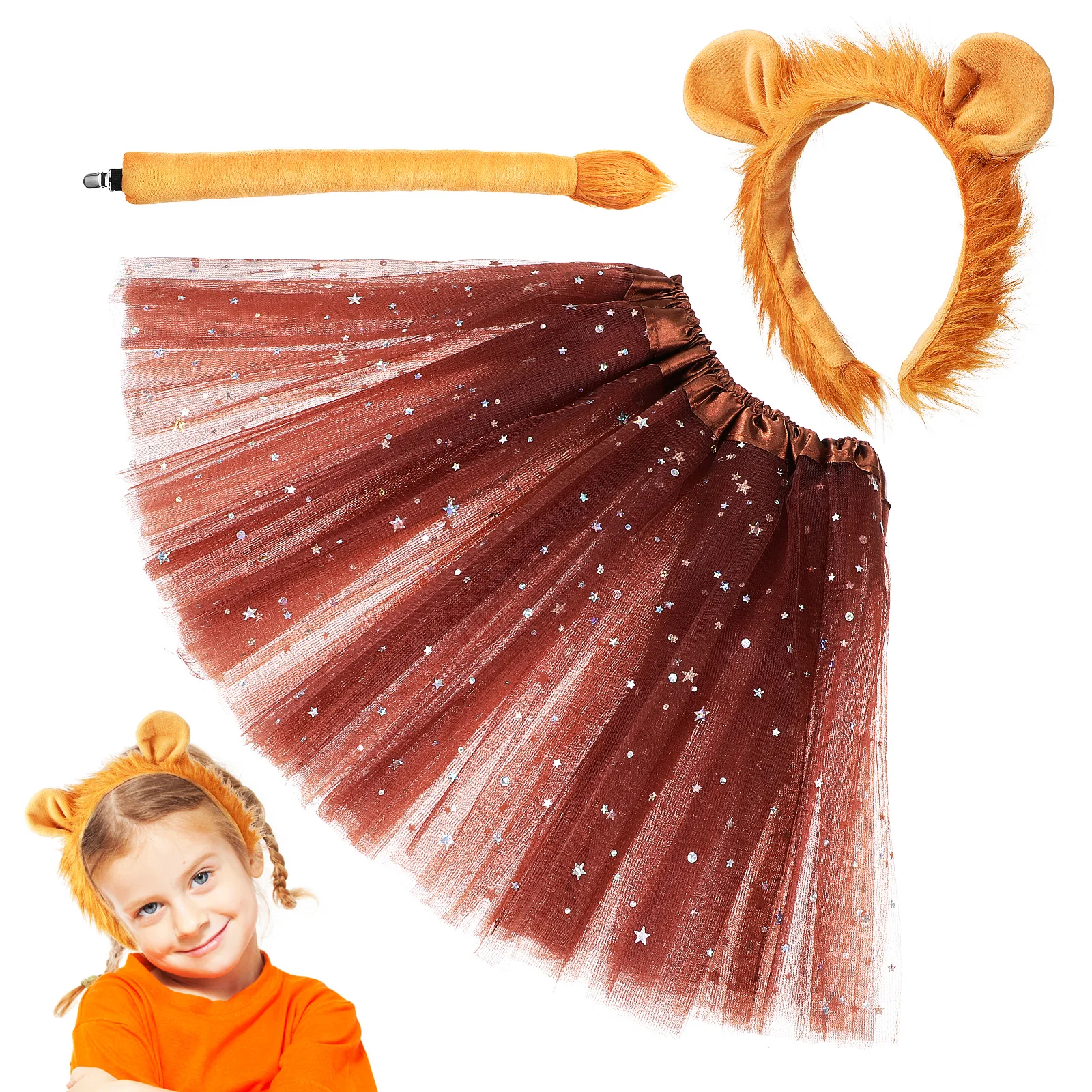 

Lion Character Costume Realistic Accessories for Kids Kits Animal Tails Halloween Costumes Teens Cake Girl Child