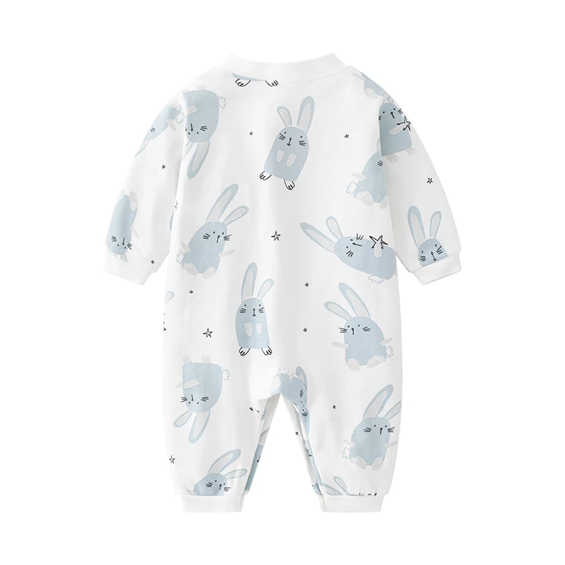 a standard baby jumpsuit 0-6 months baby clothes 3 months male baby one-piece rabbit thin cotton crawling suit