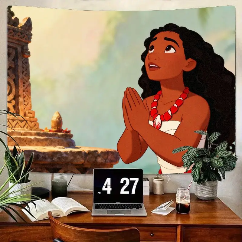 

1 шт. гобелен с тропическим островом Диснея Моаны, настенное искусство «Молиться Надежда», декор из полиэстера для гостиной, спальни, подарок для фанатов