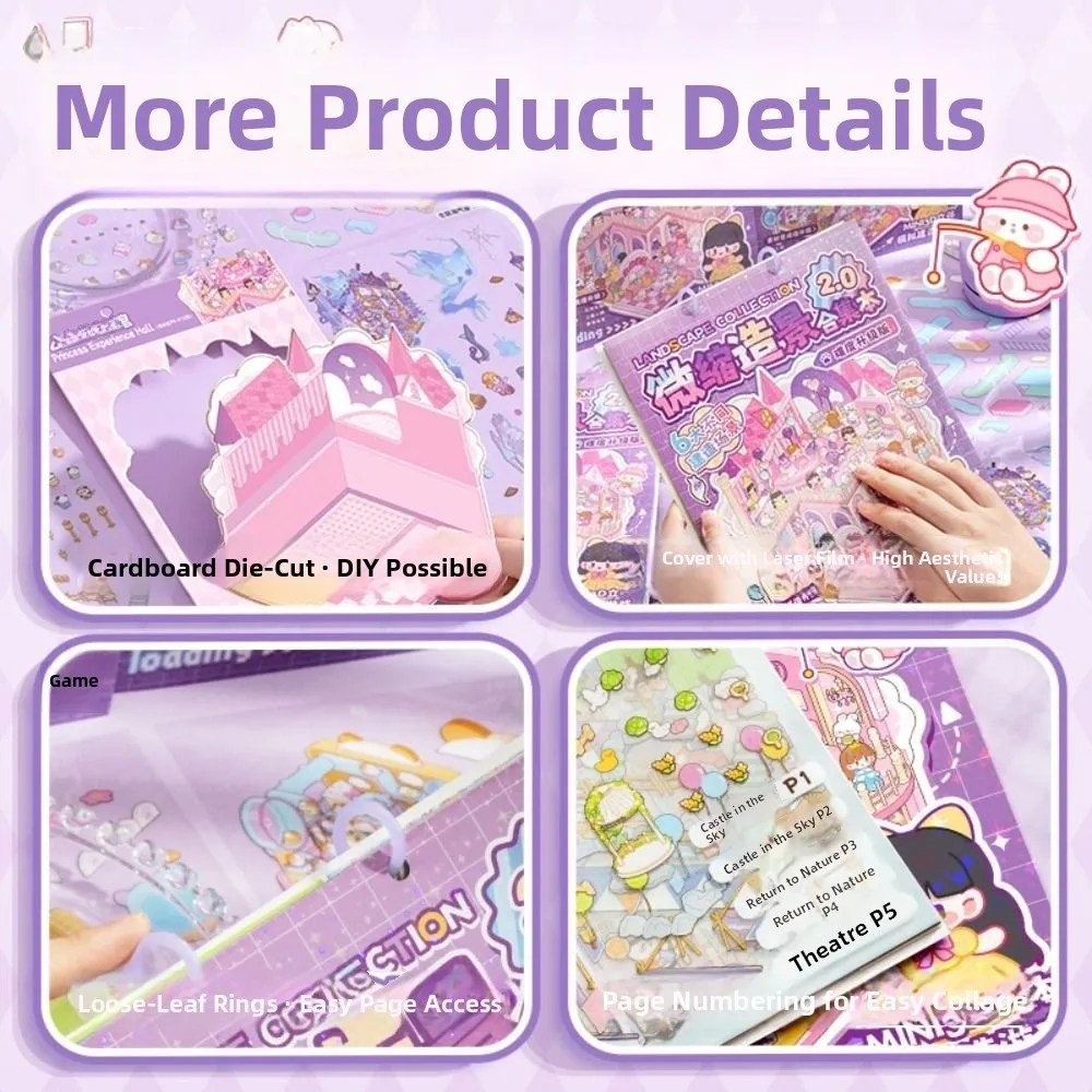 Nueva colección de escenas en miniatura para mascotas, pegatina de paisaje 3D apilable Visual de descompresión, pegatinas de juego de juguete DIY, regalos para niños