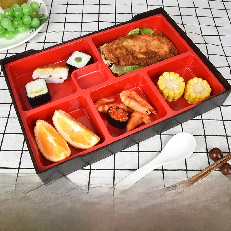 

Non-Sed Six-Carent Japanese Sle Lunch Box with Lid Sui Takeout Box Busin Meal Box Durable Plastic Lunch Box