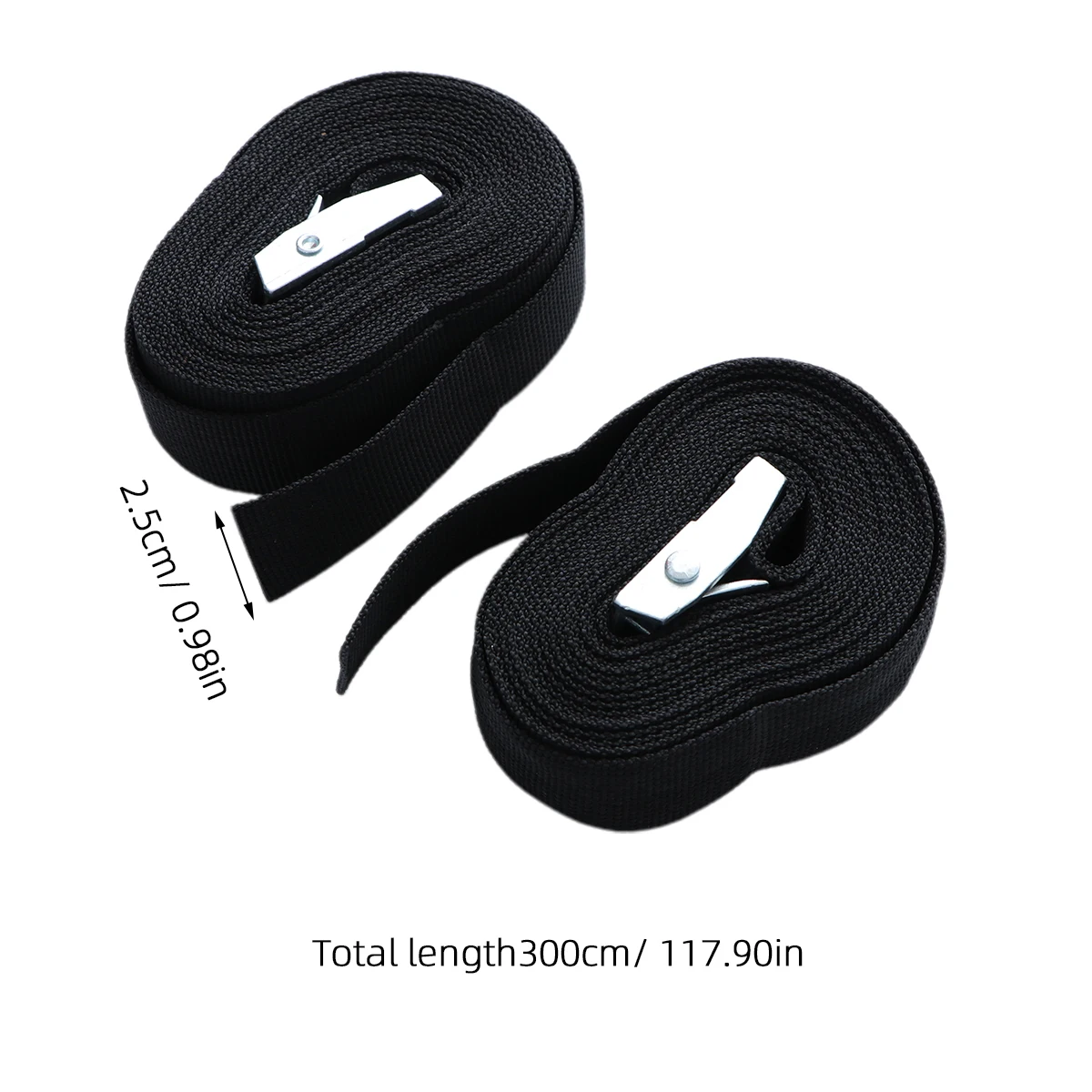 

2PCS Heavy Duty Nylon Strap Durable Tear Resistant Adjustable Tie Down Cam Lashing Straps Packing Belts