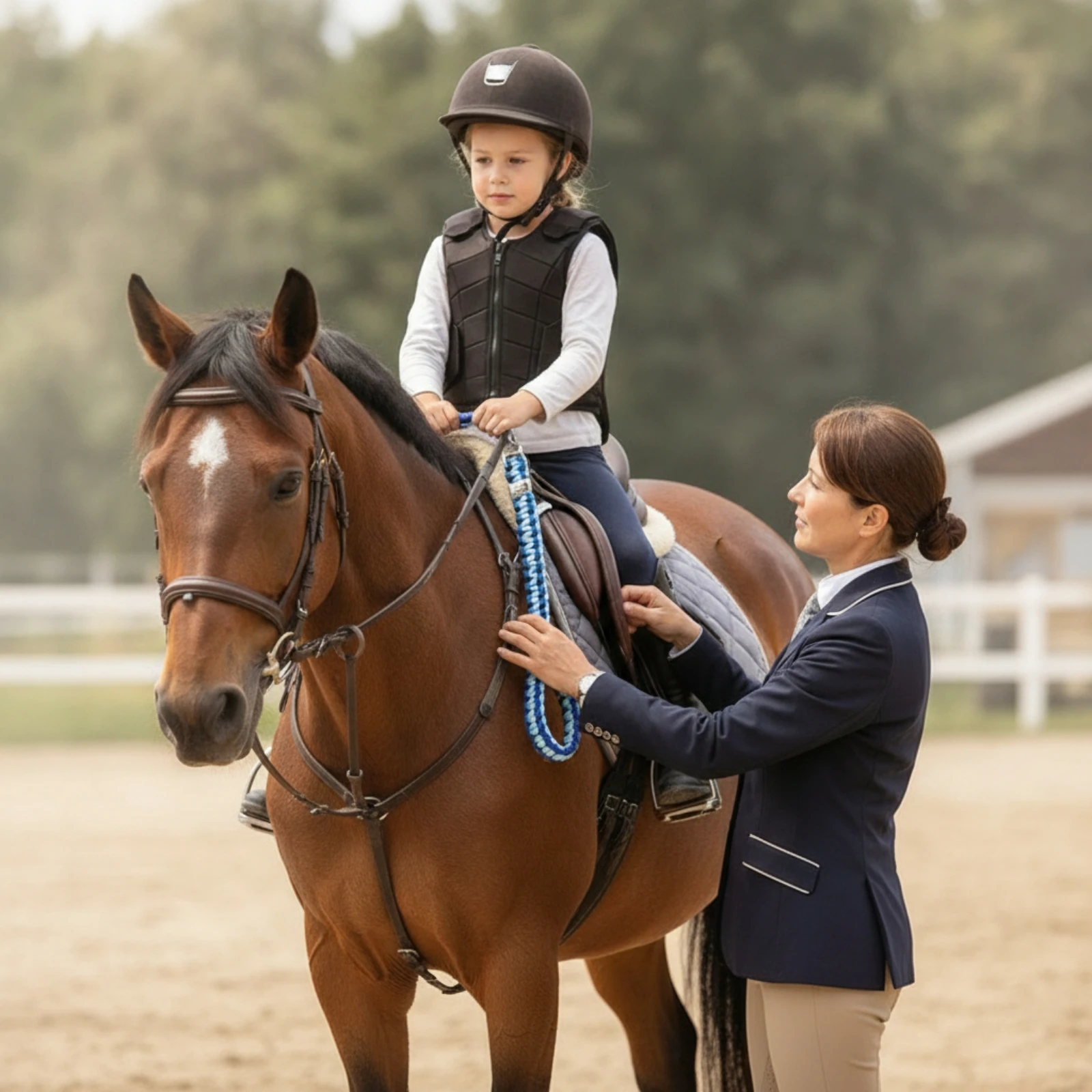 Saddle Grab Strap with Clips Nylon Saddle Balance Strap Horse Riding Accessory Braided Hand-Woven for Horseback Riders, Mounting view 5