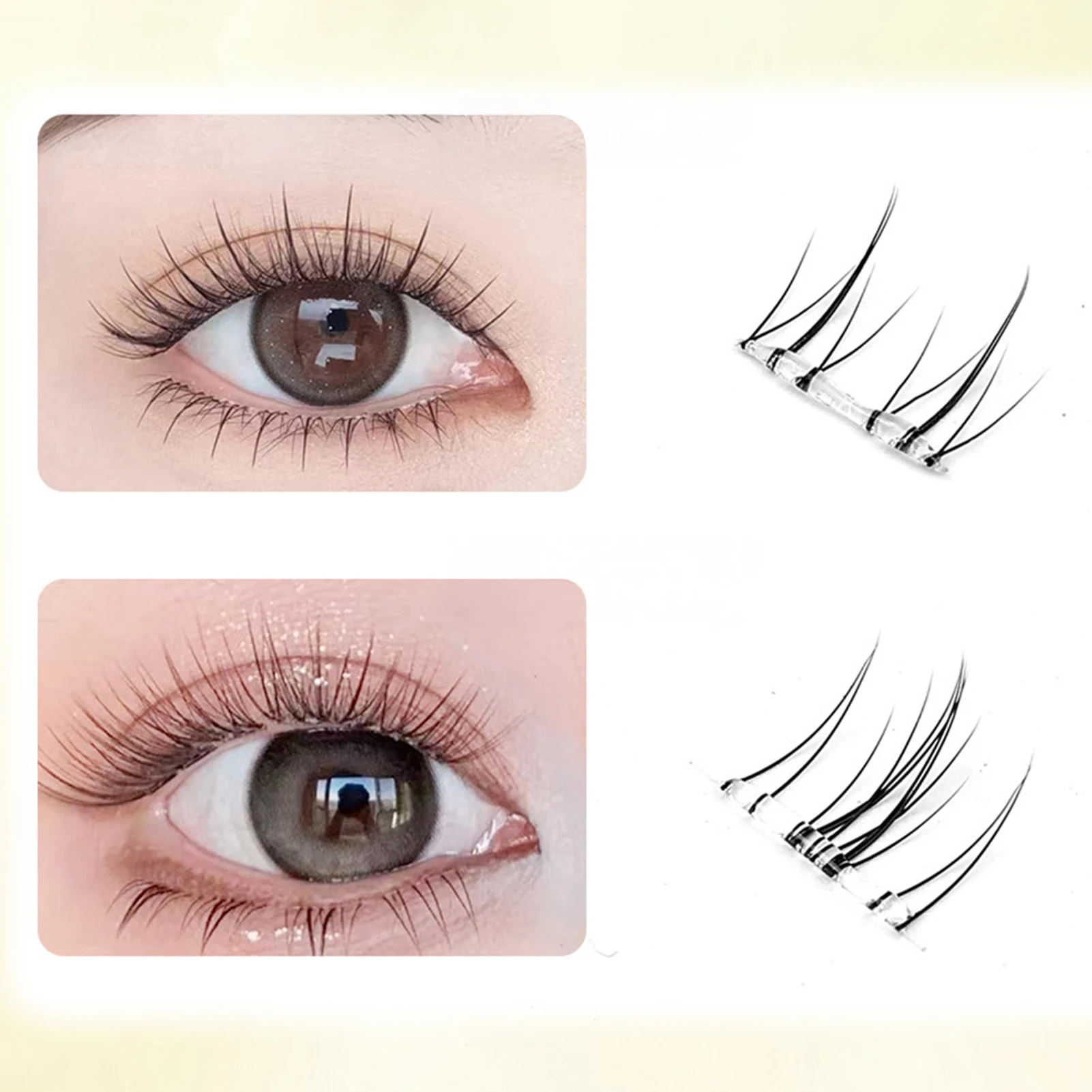 

No Glue Need Bottom Cluster Lashes Soft DIY Reusable Strip Lashes For Party Weddings Or Dates
