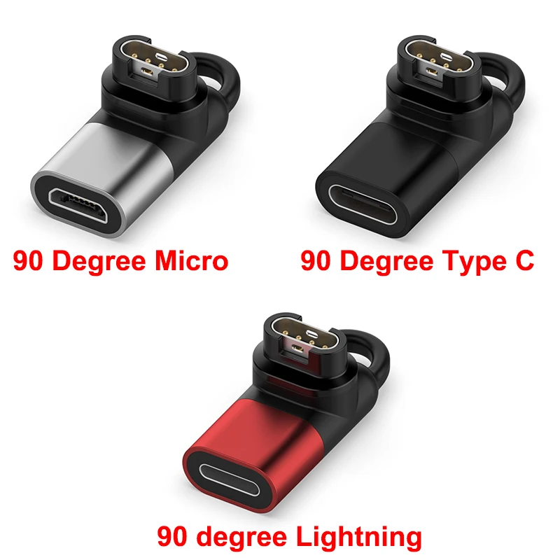 Conversor de carregamento usb c fêmea para 4 pinos, conversor para garmin fenix 5/vestígio/5x/6 forerunner 45/45s/245/245m/935 relógio inteligente