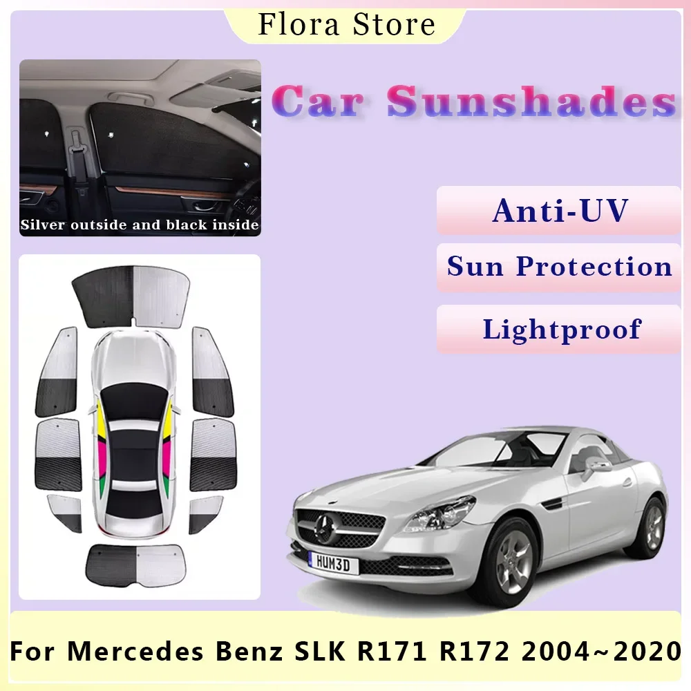 Car Sunshades for Mercedes Benz SLK-Class R171 R172 2004~2020 Full Coverage Rear Windshield Pad Side Window Sunvisor Accessories