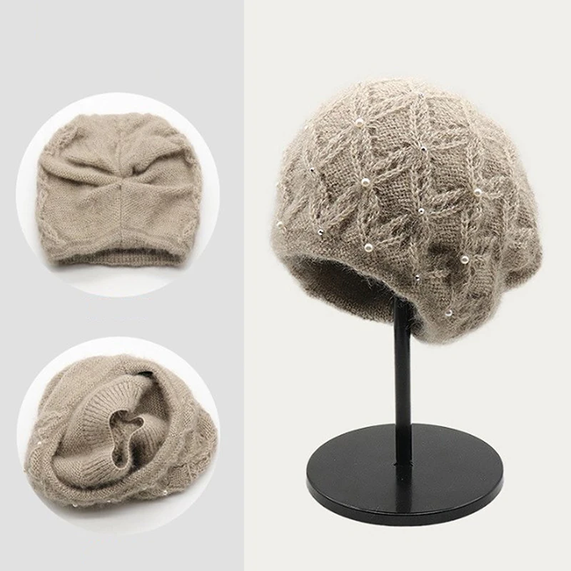 Bonnet d\'hiver à haute élasticité pour femme, casquette chaude, streetwear, anti-rétrécissement, vacances