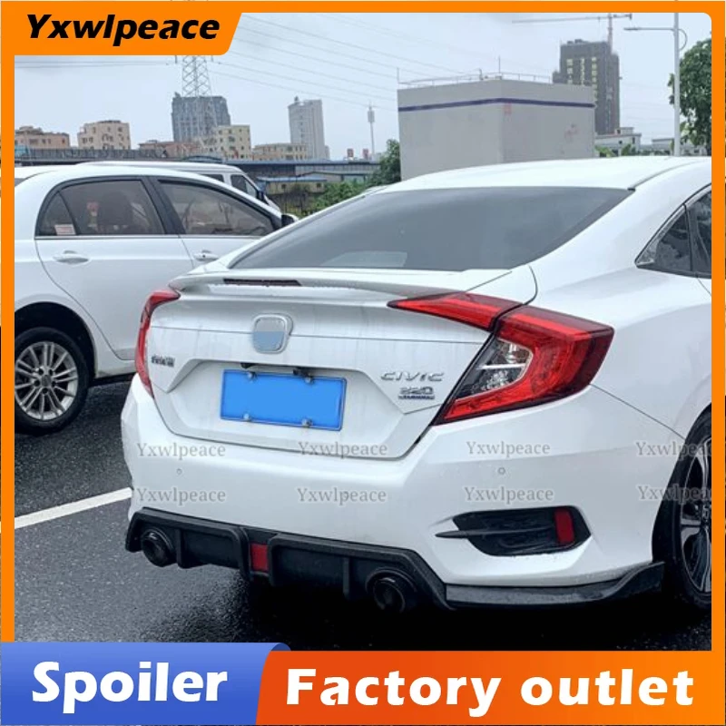 

For Honda Civic 10th Generation Sedan 2016 2017 2018 2019 ABS Material Unpainted Color Rear Trunk Lip Spoiler Car Accessories