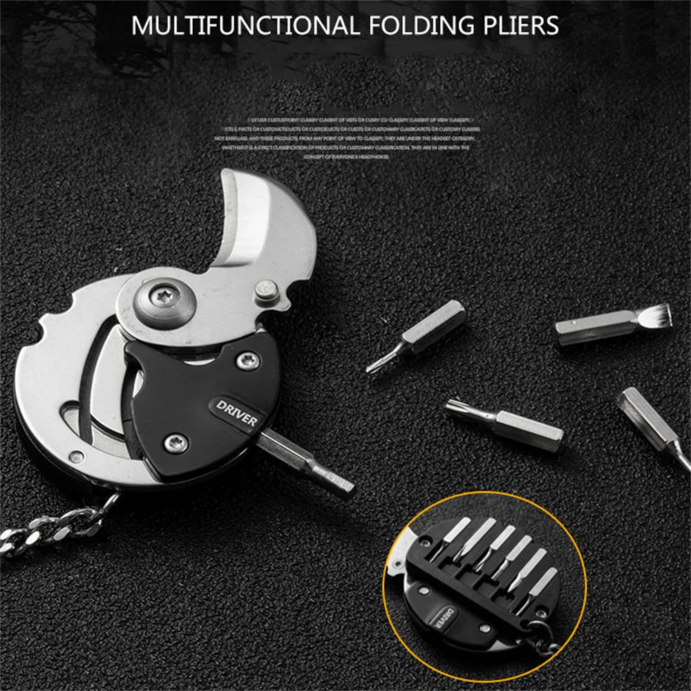 

Keychain Screwdriver Multifunctional Hexagon Coin Outdoor EDC Tool Folding Knife Pocket Mini Multitool Coltello Gear Pee Gadgets