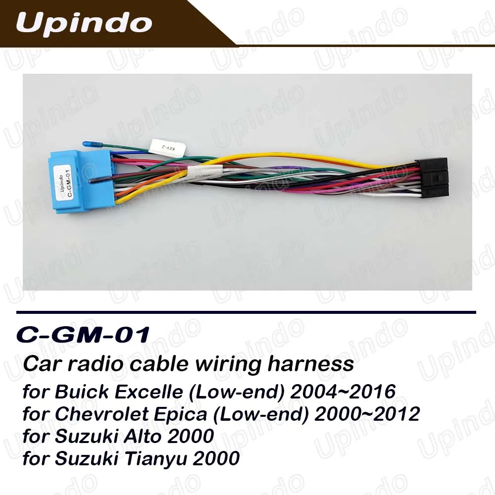 Adaptador de cabo de rádio para carro, 16 pinos, android, reprodutor de mídia, conector de cablagem, soquete para buick excelle para chevrolet epica alto
