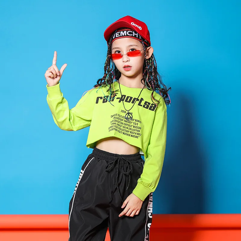 Hip Hop Kleidung Kinder Tanzkostüme Junge Mädchen Tops und Hosen Langarm Anzug Jazz Street Wear Kindertag Hip Hop Kostüme