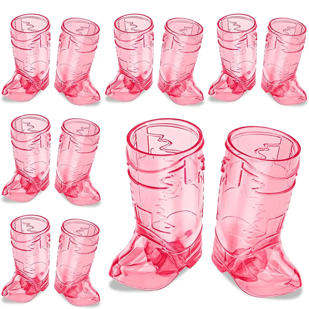 1oz Cowboy Boot Shot Glasses, Mini Plastic Boot Shot Glass, Boot Cups for Cowboy Cowgirl Western Theme Party Supplies Birthday