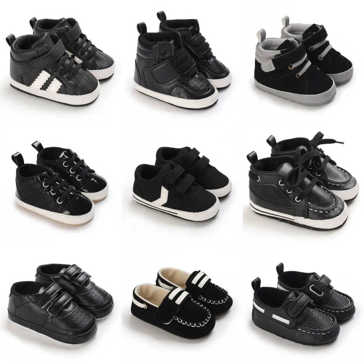 

Boys' First Walker Shoes - Lightweight, Non-Slip, ComfortSoft Sole, Easy Hook-and-Loop, Stylish Moire Pattern forSpring/Fall