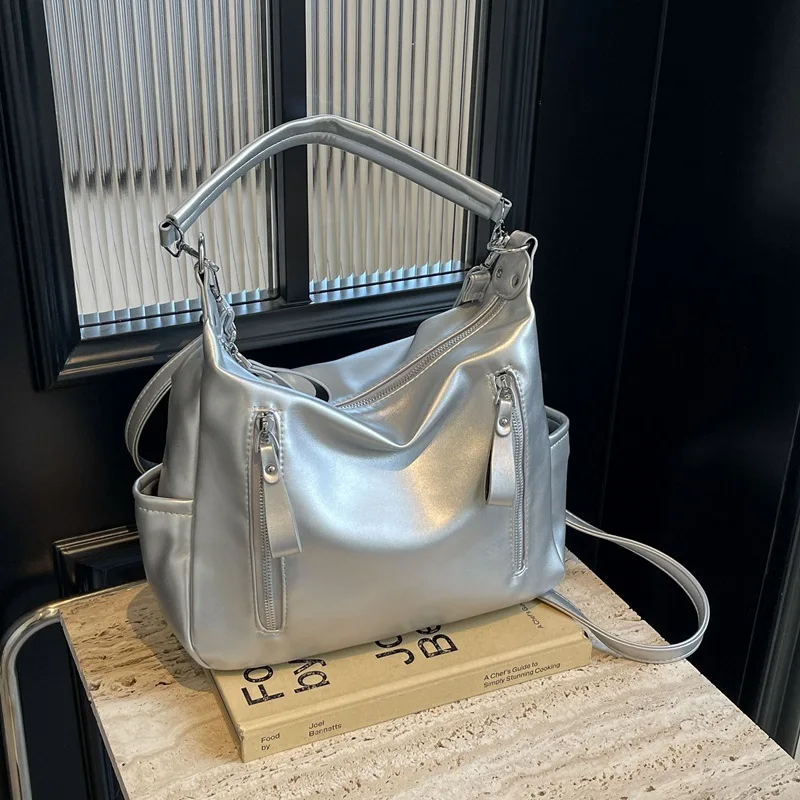 

Spring 2025 New Bags Women's Tote Bag Large Capacity Cross-body Single Shoulder Fashion Simple Commuting Bag