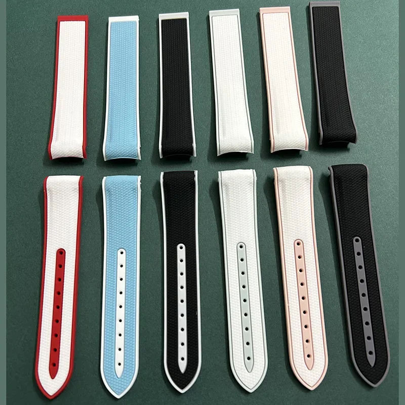 متوافق مع سوار السيليكون أوميغا سواتش ساتورن مون كوكب 20 ملم المطاطي