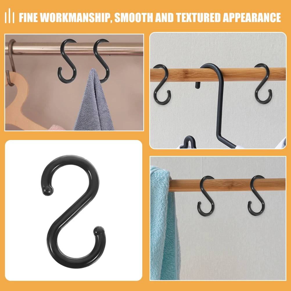 

50pcs 2x1 1in Black Smooth Anti-rust Home Kitchen S Multiple Uses Tools Hooks Organizer Storage Tools