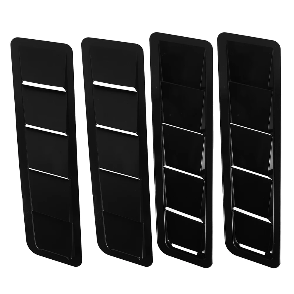

4pcs Hood Air Intake Panel Black Car Exterior Automotive Vents Accessories Engine Protection Stylish Design Durability