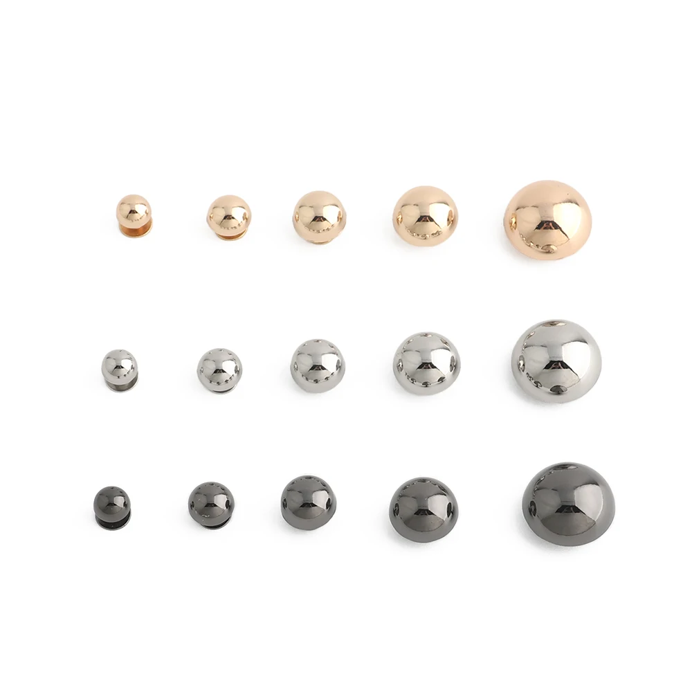 30/100/200PCS 8-20mm Mushroom Dome Bolt Metal Round Button Rivets For Handbag Clothing Decoration Screw Back Studs Accessories