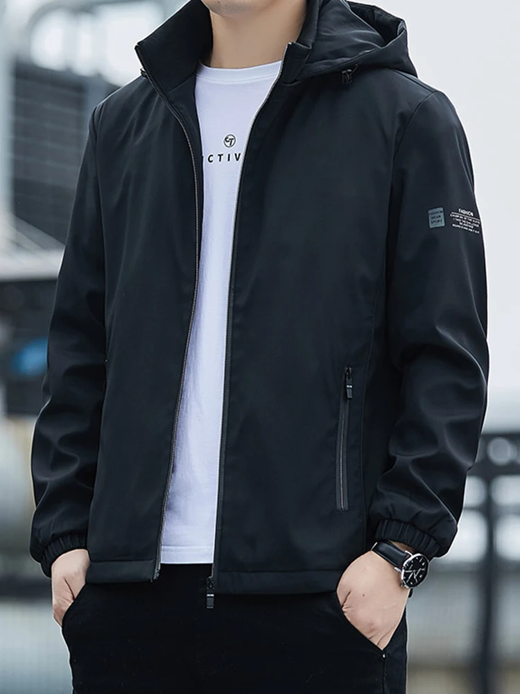 

Lamb Velvet Thiened Cotton Jaet Men's Autumn Winter Youth Detachable Hood Windproof Fce Casual Windbreaker Coat