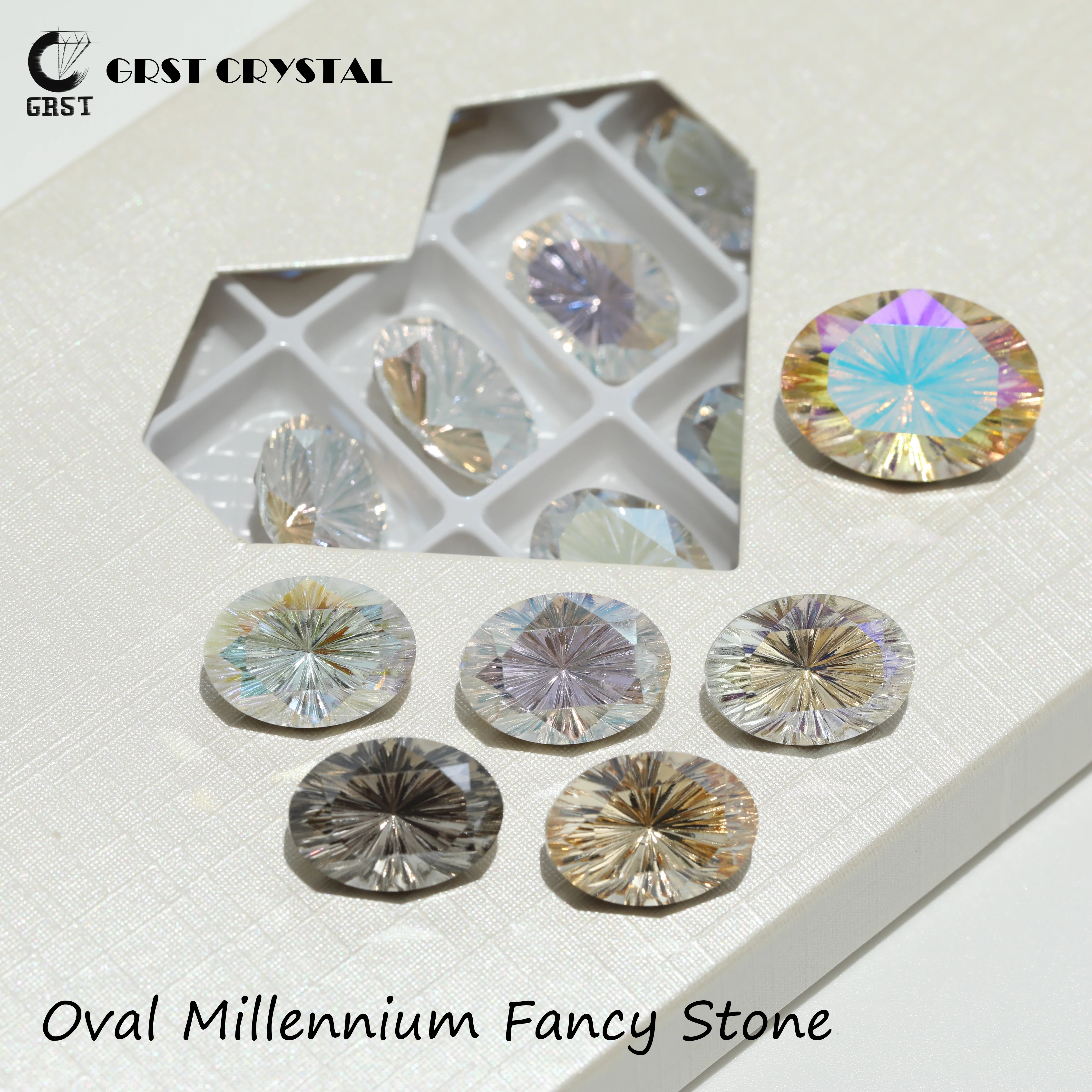 GRST Glänzende Kristallsteine DV4003 Oval Fancy Stones Premium Millennium Series Strasssteine DIY für Nagelkunst, Hochzeitskleider, Taschenzubehör – Detail 1