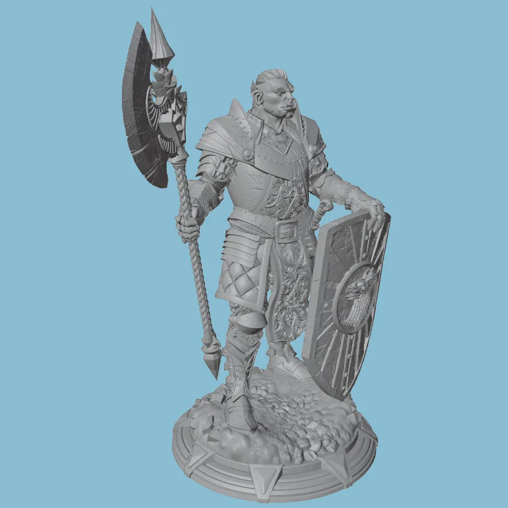 Figura Guerrero Caballero en resina 75mm sin pintar para wargames - imagen 3